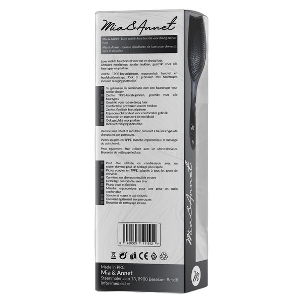 Luxe Antiklit Haarborstel voor Nat en Droog Haar - Mia & Annet®