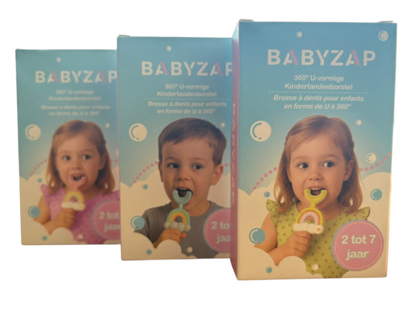 U-vormige Kindertandenborstel 2-7 jaar – Blauw | Babyzap®