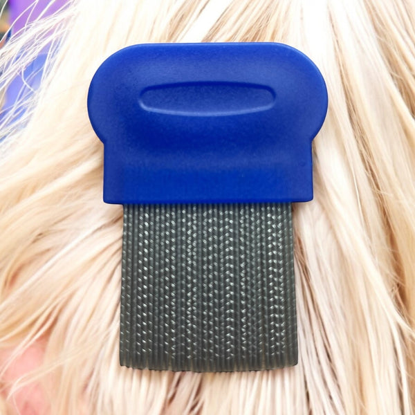 Professionele Luizen- en Netenkam Set (Metalen Luizenkam & Plastieken Kam) - Blauw - Medies®