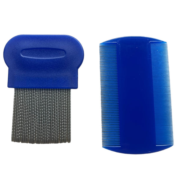 Professionele Luizen- en Netenkam Set (Metalen Luizenkam & Plastieken Kam) - Blauw - Medies®