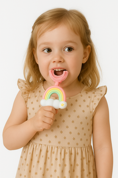 U-vormige Kindertandenborstel 2-7 jaar – Roze | Babyzap®