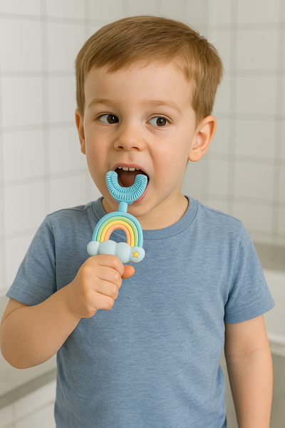 U-vormige Kindertandenborstel 2-7 jaar – Blauw | Babyzap®