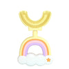 Babyzap - 360° U-vormige kindertandenborstel regenboog geel | baby tandenborstel | kindertandenborstel | peuter tandenborstel | U-vorm-siliconen-bpo free - 2 tot 7 jaar