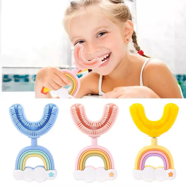 U-vormige Kindertandenborstel 2-7 jaar – Blauw | Babyzap®