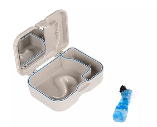 Luxe Waterdichte Prothesedoos met Borstel & Spiegel | MEDIES®
