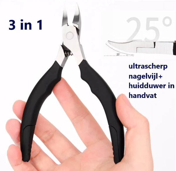 3-in-1 Nageltang met Vijl & Huidduwer | Medies®